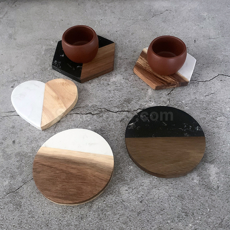 Customization Marble and Wood Coaster Corporate Gifts