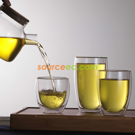 Customization 350ML Double Glass Cup Corporate Gifts