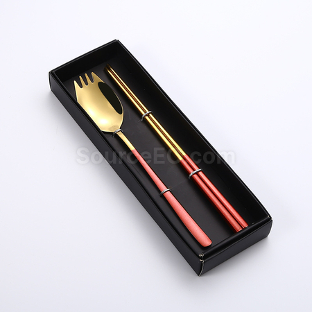 Customization 2-In-1 Spoon, Fork And Chopsticks Tableware Corporate Gifts