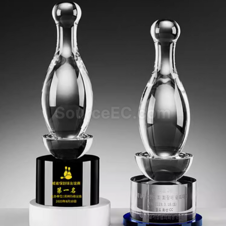Customization Bowling Crystal Trophy Corporate Gifts