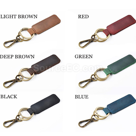 Customization PU Double Ring Key Chain Corporate Gifts
