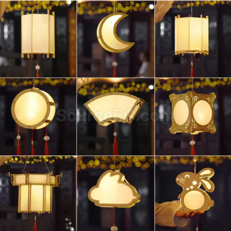 Customization Mid Autumn Festival Handheld Lantern DIY Material Pack Corporate Gifts