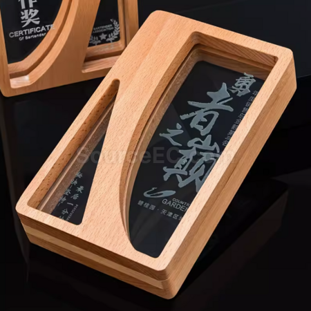 Customization Solid Wood Crystal Trophy Corporate Gifts