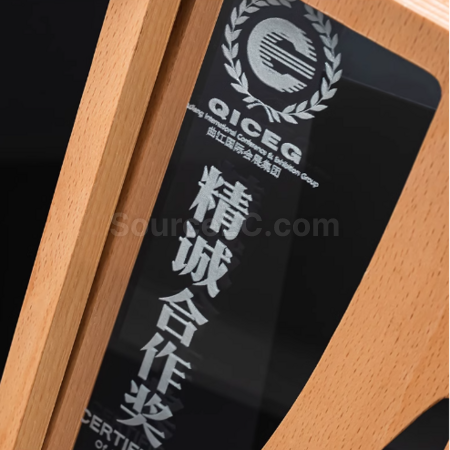 Customization Solid Wood Crystal Trophy Corporate Gifts