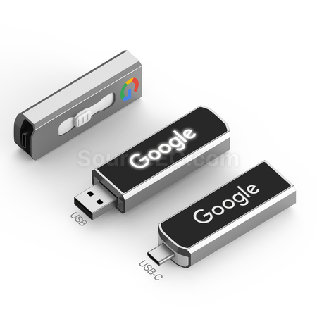 Customization Type-C USB Flash Drive with Lighting Logo Corporate Gifts