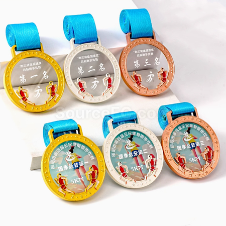 Customization Marathon Metallic Crystal Medal Corporate Gifts