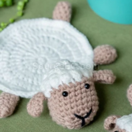 Customization Cute lamb knitted coaster Corporate Gifts