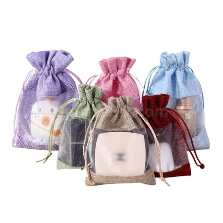 Customization Organza patchwork linen bundle pocket Corporate Gifts