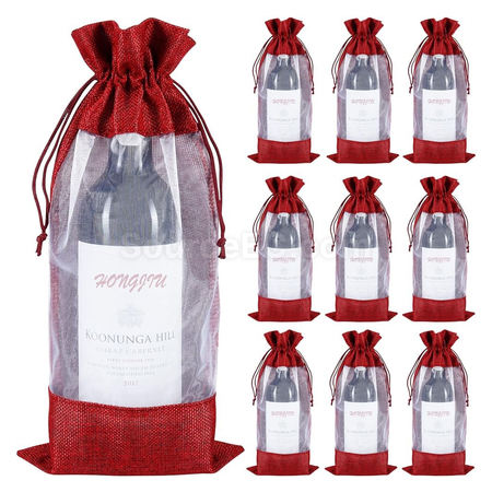 Customization Window Linen Wine Bag Corporate Gifts