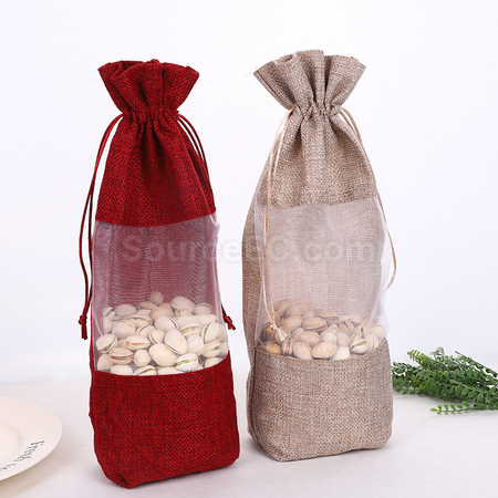 Customization Window Linen Wine Bag Corporate Gifts