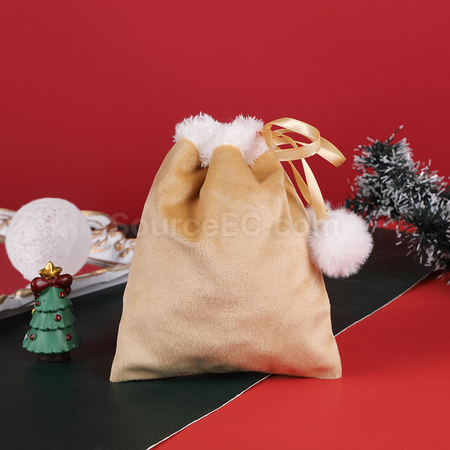 Customization Christmas Velvet Drawstring Gift Bag Corporate Gifts