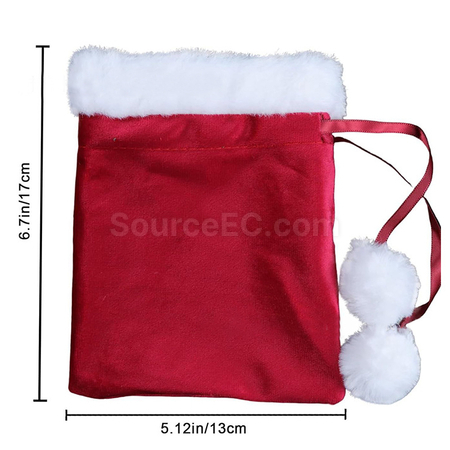 Customization Christmas Velvet Drawstring Gift Bag Corporate Gifts