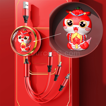 Customization 3 in 1 Retractable Quick Charge Data Line Corporate Gifts