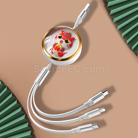 Customization 3 in 1 Retractable Quick Charge Data Line Corporate Gifts