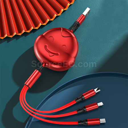 3 in 1 Retractable Quick Charge Data Line
