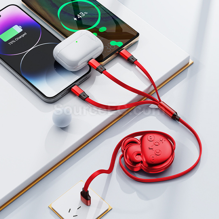 Customization 3 in 1 Retractable Quick Charge Data Line Corporate Gifts