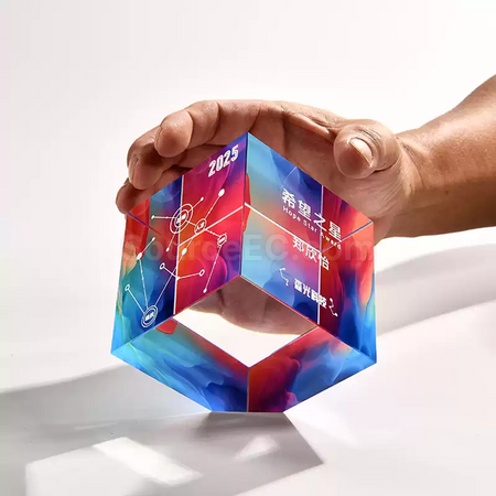 Customization Rubik's Cube Crystal Trophy Corporate Gifts