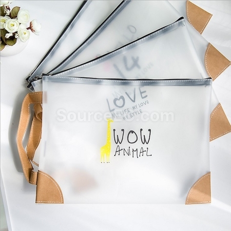 Customization Creative Portable Transparent PVC Zipper Document Bag Corporate Gifts