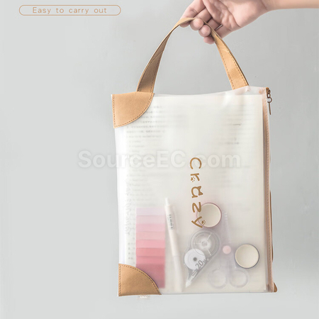 Customization Creative Portable Transparent PVC Zipper Document Bag Corporate Gifts