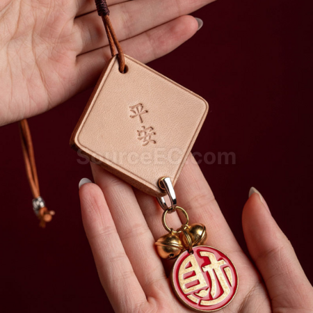 Customization Genuine leather handmade bell pendant Corporate Gifts
