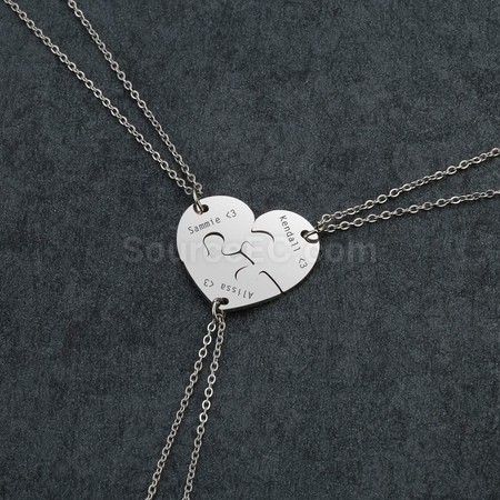 Customization Engraved Heart Puzzle Necklace Corporate Gifts