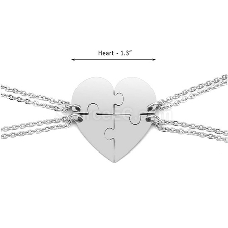 Customization Engraved Heart Puzzle Necklace Corporate Gifts