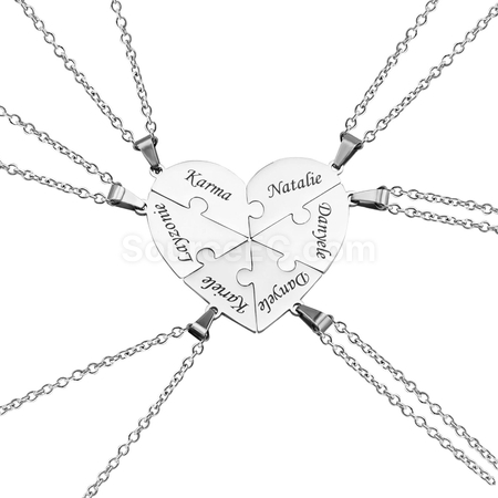 Customization Engraved Heart Puzzle Necklace Corporate Gifts