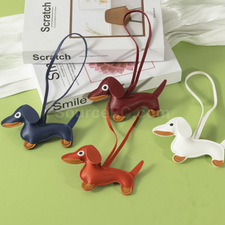 Customization Leather sausage dog pendant Corporate Gifts