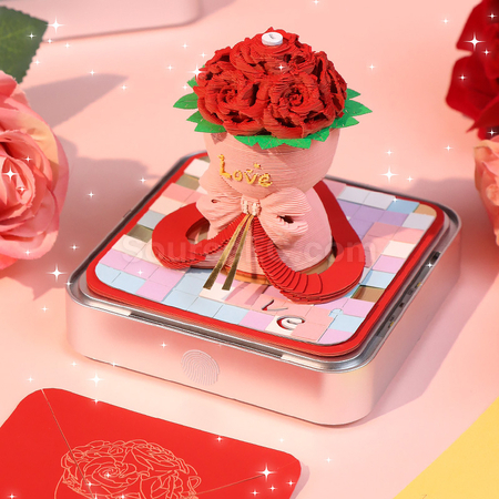Customization 3D Rose Memo with Light Corporate Gifts