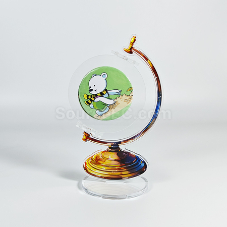 Customization Acrylic Badge Display Globe Stand Corporate Gifts