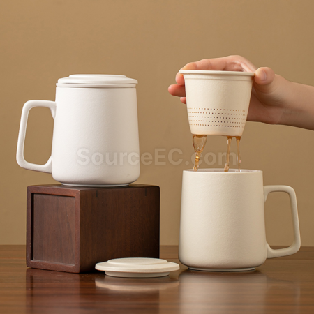 Customization Ceramic tea separation tea cup Corporate Gifts