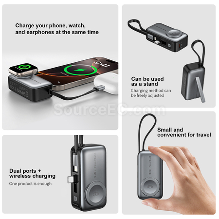 Customization Portable 3-in-1 Wireless Charging Power Bank Corporate Gifts