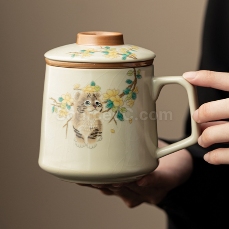 Customization Ceramic filter tea cup Corporate Gifts