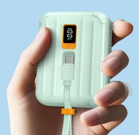 Customization Mini Portable Power Bank With Built-In Cable Corporate Gifts
