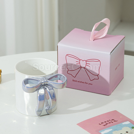 Customization Ceramic Mug With Bow Handle Corporate Gifts