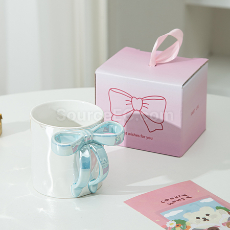 Customization Ceramic Mug With Bow Handle Corporate Gifts