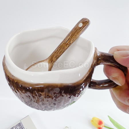 Customization Irregular Coconut Ceramic Mug Corporate Gifts