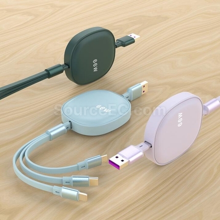 Customization 66W 3-in-1 Retractable Charging Cable Corporate Gifts