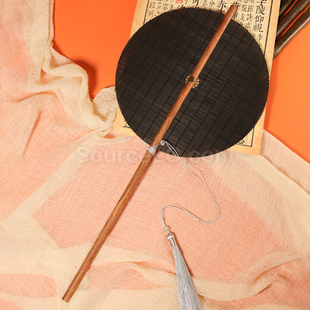 Customization Rotatable Bamboo Round Fan Corporate Gifts