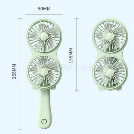 Customization Portable Desktop Handheld Double Head Fan Corporate Gifts