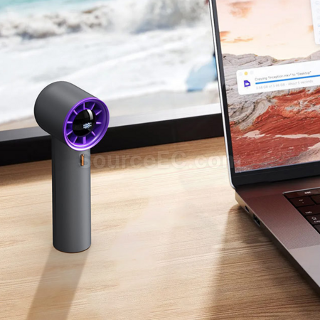 Customization Digital display violent turbine handheld fan Corporate Gifts