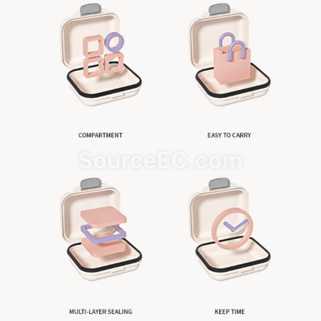 Customization 7-day Portable Compartmentalized Pill Box  Corporate Gifts