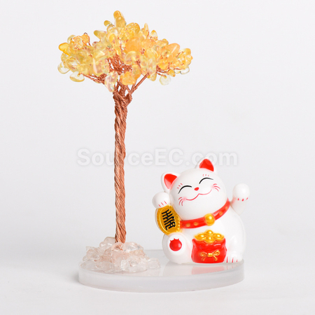 Customization Lucky Cat Crystal Tree Corporate Gifts