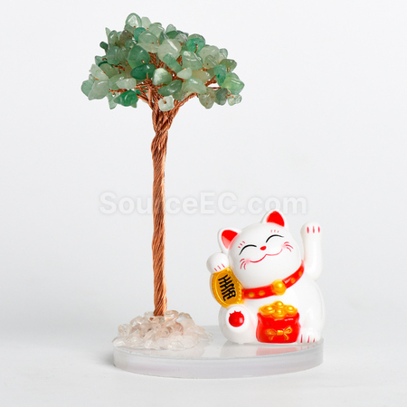 Customization Lucky Cat Crystal Tree Corporate Gifts