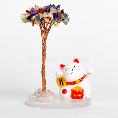 Customization Lucky Cat Crystal Tree Corporate Gifts
