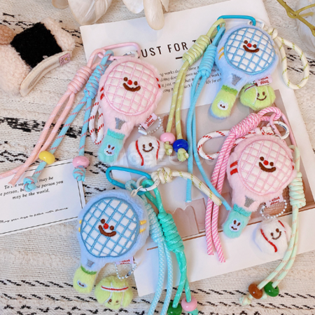 Customization Plush toy tennis racket keychain pendant Corporate Gifts