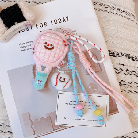 Customization Plush toy tennis racket keychain pendant Corporate Gifts