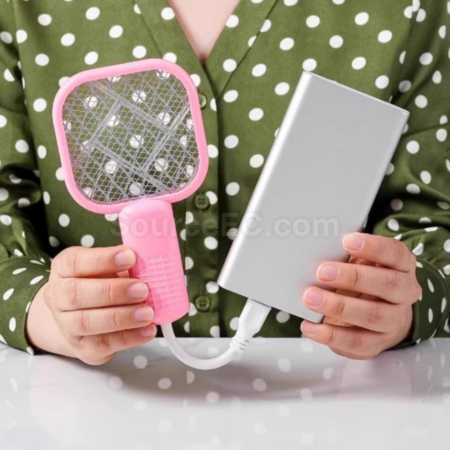 Customization USB Portable Mosquito Racket with Mosquito Lure, 2-in-1 Corporate Gifts