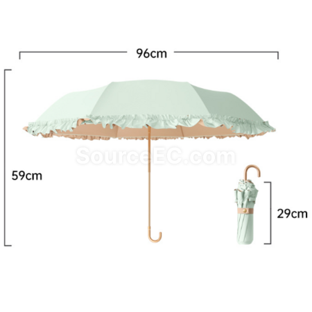 Customization Lace three - fold hooked - handle folding umbrella Corporate Gifts