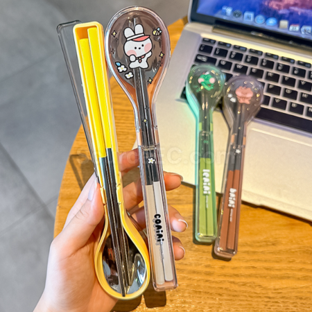 Customization Stainless steel chopsticks and spoon set, portable tableware Corporate Gifts
